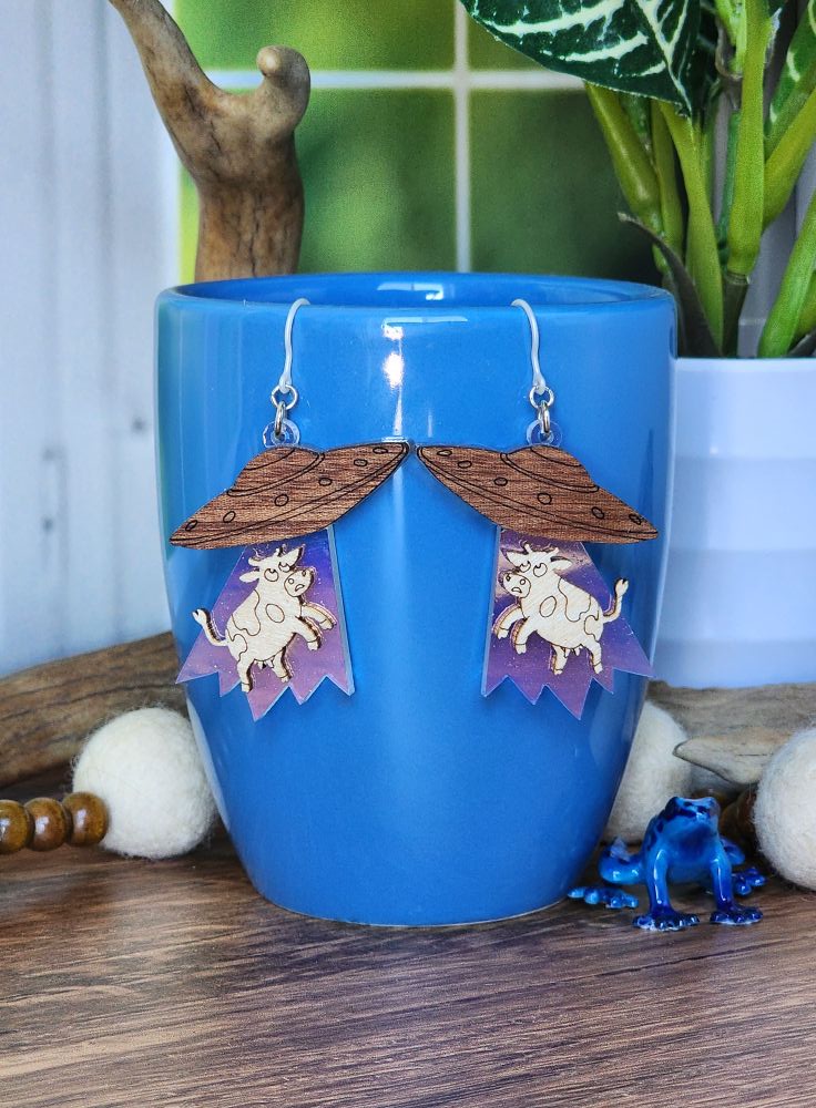 Space Cow Earrings