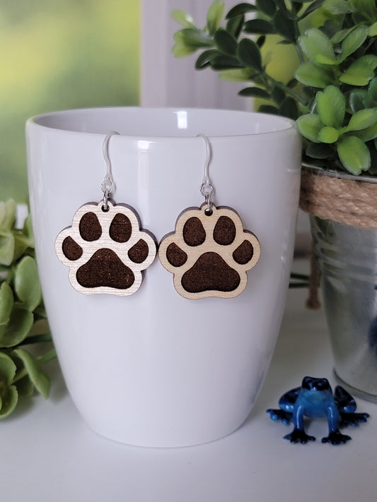 Paw Print Dangle Earrings