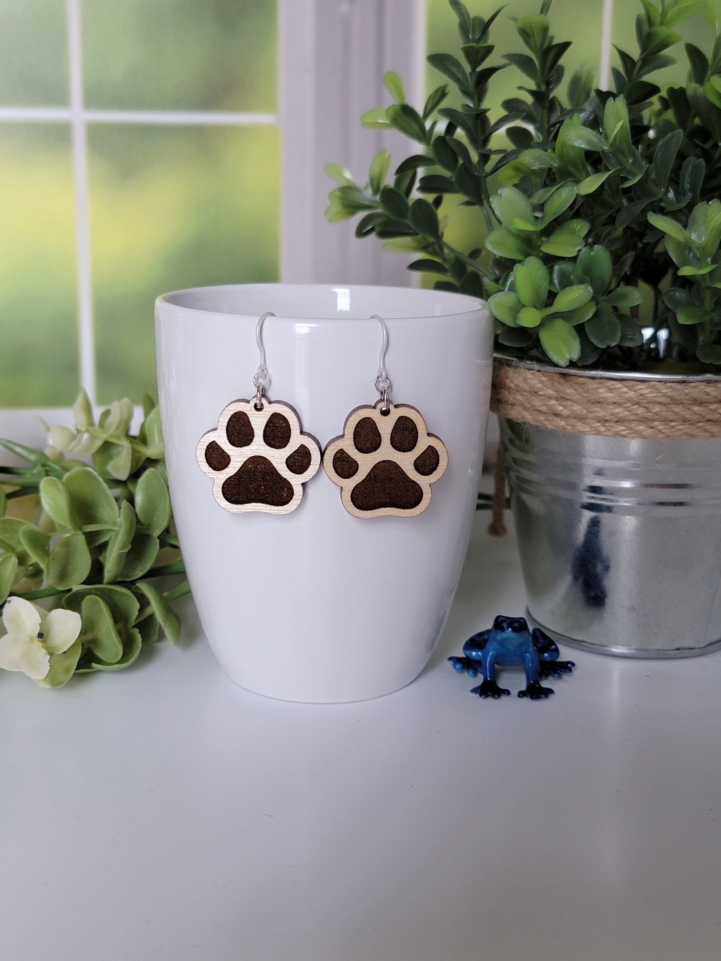 Paw Print Dangle Earrings