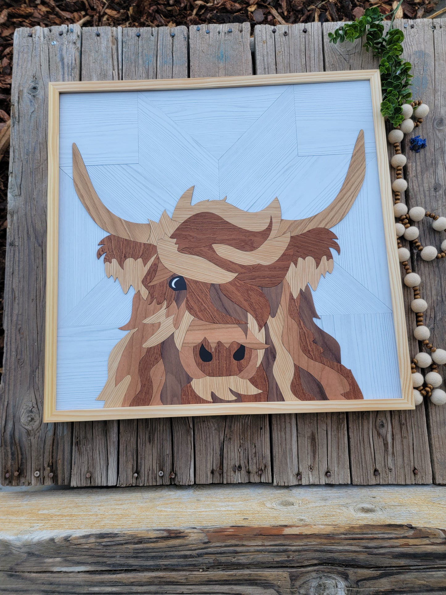 Highland Cow Wooden Picture