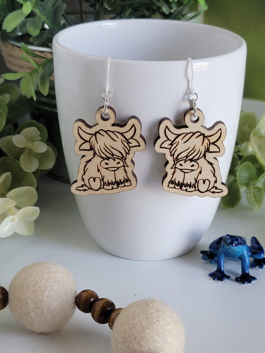 Cute Highland Cow Earrings