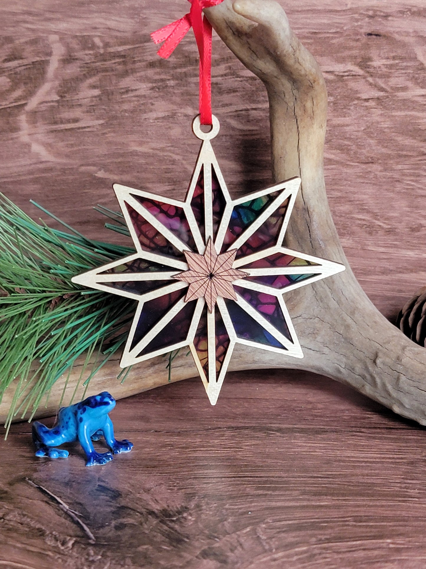 Star Ornament, Stained Glass Star Ornament