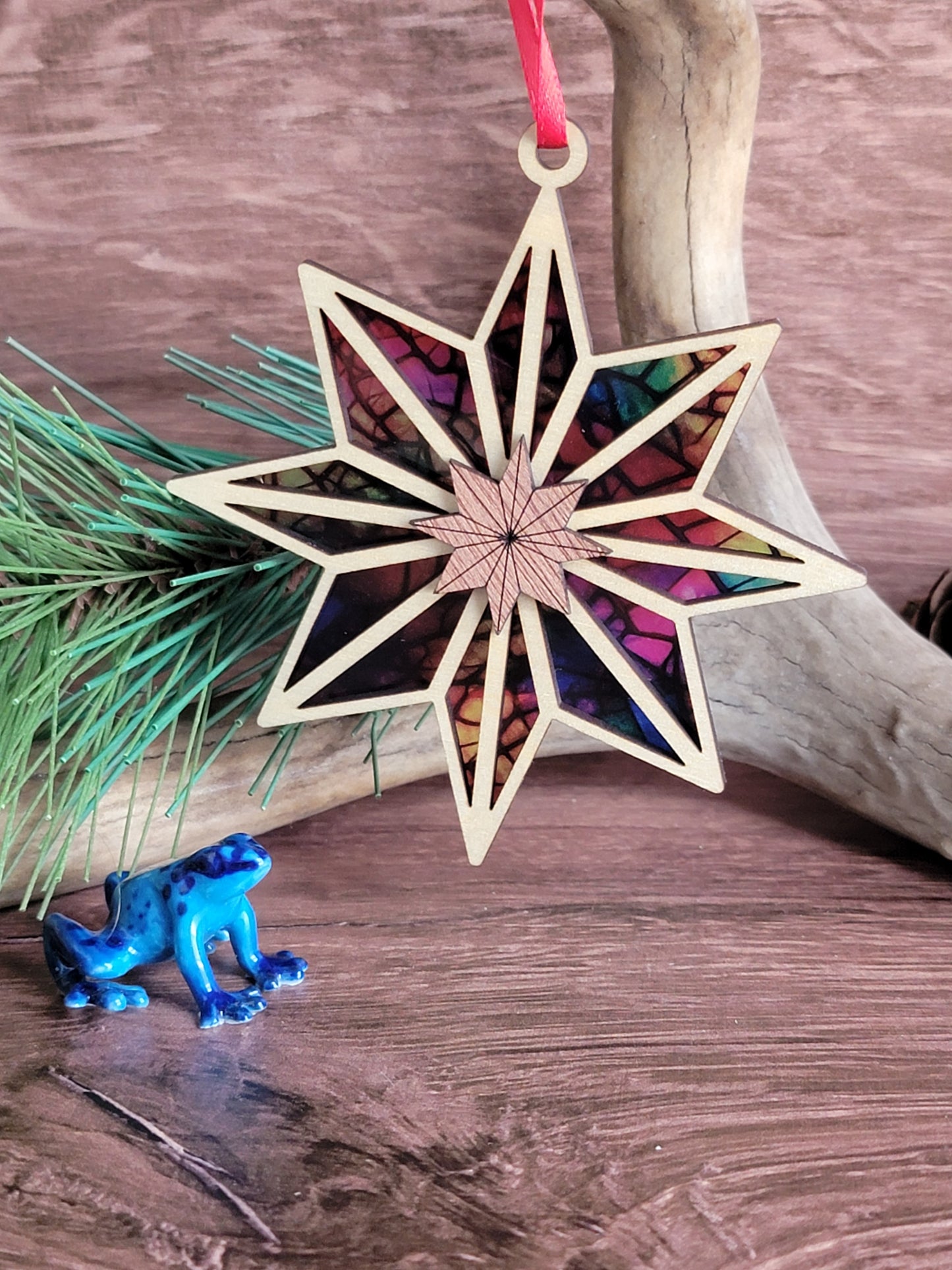 Star Ornament, Stained Glass Star Ornament