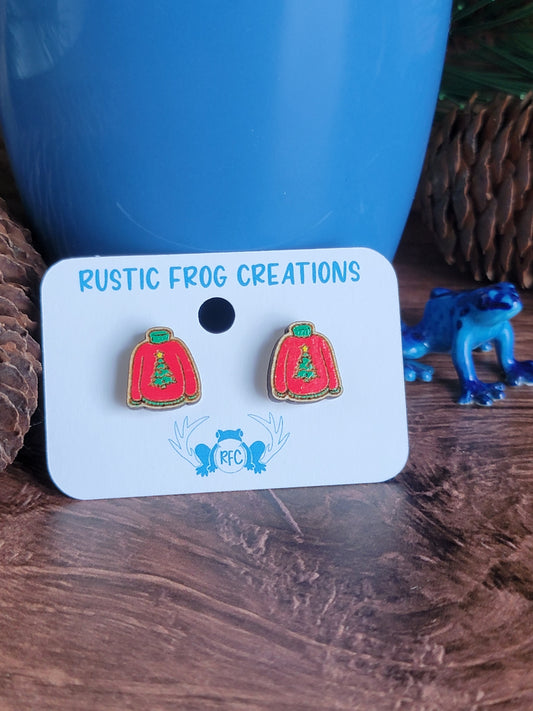 Ugly Christmas Sweater Stud Earrings