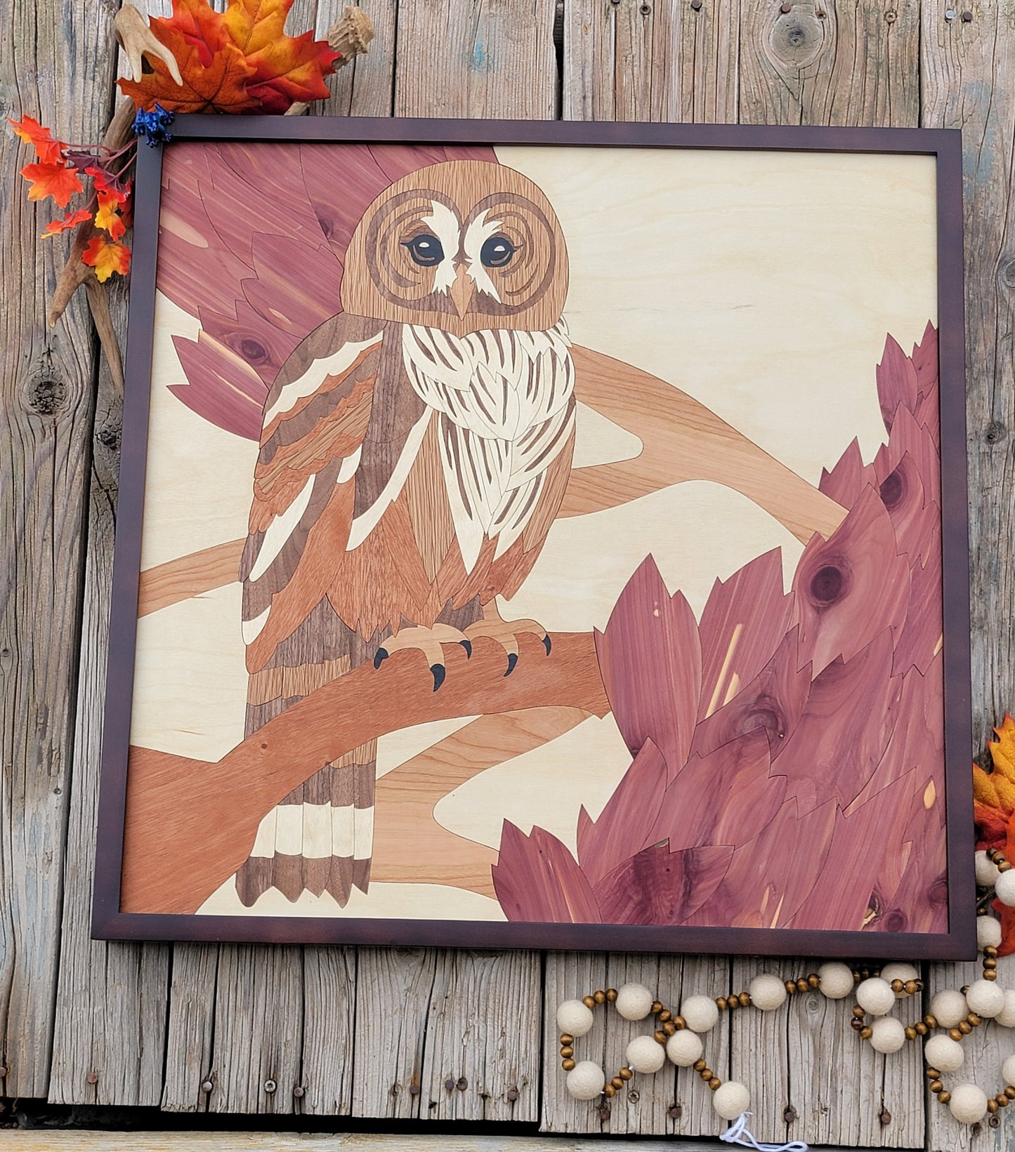 Owl Showstopper wooden picture