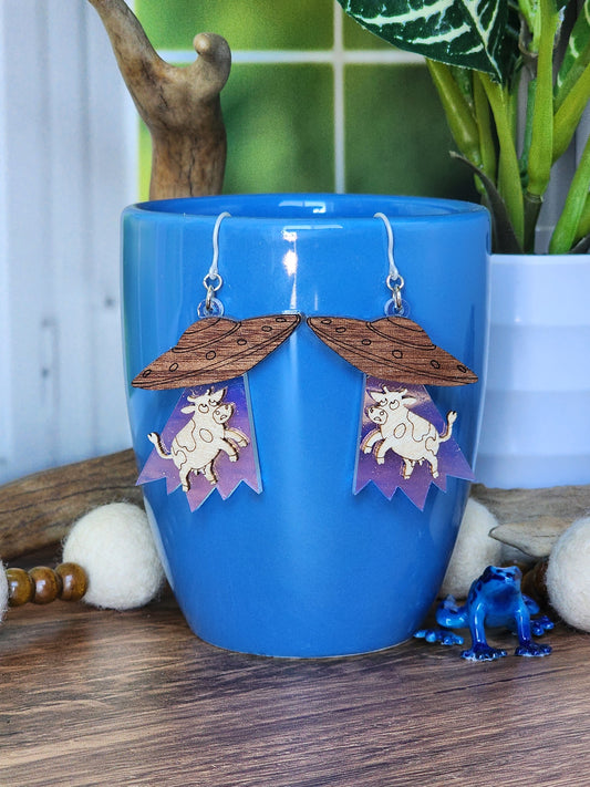 Space Cow Earrings